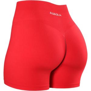 imageAUROLA Dream Collection Women Workout Shorts High Waist Gym Shorts Scrunch Butt Seamless Athletic ShortsLychee