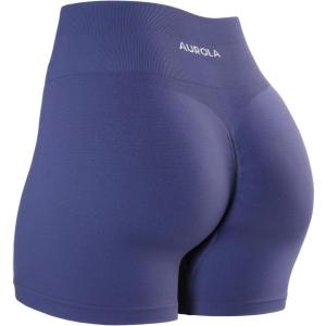 imageAUROLA Dream Collection Women Workout Shorts High Waist Gym Shorts Scrunch Butt Seamless Athletic ShortsSkipper Blue