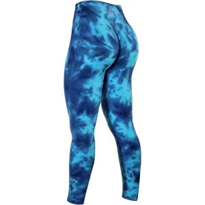 imageAUROLA Dream Collection Workout Leggings for Women High Waist Seamless Scrunch Athletic Running Gym Fitness Active PantsBlue Fire Tie Dye