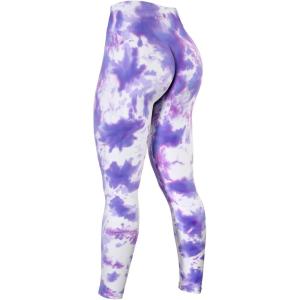 imageAUROLA Dream Collection Workout Leggings for Women High Waist Seamless Scrunch Athletic Running Gym Fitness Active PantsFantasy Jacaranda Tie Dye