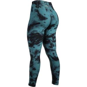 imageAUROLA Dream Collection Workout Leggings for Women High Waist Seamless Scrunch Athletic Running Gym Fitness Active PantsGreenblack Tie Dye