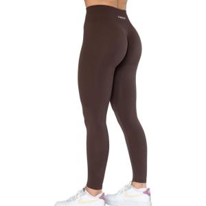 imageAUROLA Dream Collection Workout Leggings for Women High Waist Seamless Scrunch Athletic Running Gym Fitness Active PantsJava Coffee