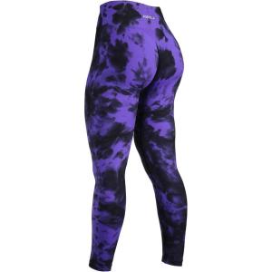 imageAUROLA Dream Collection Workout Leggings for Women High Waist Seamless Scrunch Athletic Running Gym Fitness Active PantsPurpleblack Tie Dye