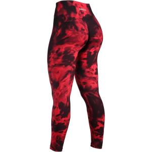 imageAUROLA Dream Collection Workout Leggings for Women High Waist Seamless Scrunch Athletic Running Gym Fitness Active PantsRedblack Tie Dye