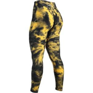 imageAUROLA Dream Collection Workout Leggings for Women High Waist Seamless Scrunch Athletic Running Gym Fitness Active PantsYellowblack Tie Dye