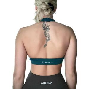 imageAUROLA Moon Seamless Halter Backless Sport Bra for Women Adjustable Padded Active Workout Gym Yoga Crop Tank TopDeep Deal