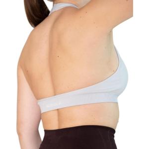 imageAUROLA Moon Seamless Halter Backless Sport Bra for Women Adjustable Padded Active Workout Gym Yoga Crop Tank TopSmoky Grey