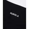 imageAUROLA Impressive Collection Workout Shorts for WomenHigh Waisted VShape Seam Gym Embossed Logo Athletic Fitness ShortBlack