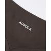 imageAUROLA Impressive Collection Workout Shorts for WomenHigh Waisted VShape Seam Gym Embossed Logo Athletic Fitness ShortChestnut Brown