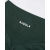 imageAUROLA Impressive Collection Workout Shorts for WomenHigh Waisted VShape Seam Gym Embossed Logo Athletic Fitness ShortEden Green