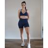 imageAUROLA Impressive Collection Workout Shorts for WomenHigh Waisted VShape Seam Gym Embossed Logo Athletic Fitness ShortEnsign Blue