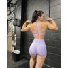 imageAUROLA Impressive Collection Workout Shorts for WomenHigh Waisted VShape Seam Gym Embossed Logo Athletic Fitness ShortLavender