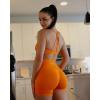 imageAUROLA Impressive Collection Workout Shorts for WomenHigh Waisted VShape Seam Gym Embossed Logo Athletic Fitness ShortPersimmon Orange