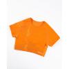 imageAUROLA Serpent Snake Seamless Workout TShirts for WomenShort Sleeve Crop Top Gym Yoga Athletic Shirts TeePersimmon Orange