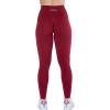 imageAUROLA Workout Leggings for Women Seamless Scrunch Tights Tummy Control Gym Fitness Girl Sport Active Yoga PantsDeep Red