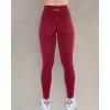 imageAUROLA Workout Leggings for Women Seamless Scrunch Tights Tummy Control Gym Fitness Girl Sport Active Yoga PantsDeep Red