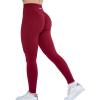 imageAUROLA Workout Leggings for Women Seamless Scrunch Tights Tummy Control Gym Fitness Girl Sport Active Yoga PantsDeep Red