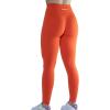 imageAUROLA Workout Leggings for Women Seamless Scrunch Tights Tummy Control Gym Fitness Girl Sport Active Yoga PantsFlame Orange