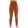 imageAUROLA Workout Leggings for Women Seamless Scrunch Tights Tummy Control Gym Fitness Girl Sport Active Yoga PantsGold Fire