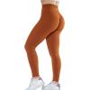 imageAUROLA Workout Leggings for Women Seamless Scrunch Tights Tummy Control Gym Fitness Girl Sport Active Yoga PantsGold Fire