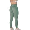 imageAUROLA Workout Leggings for Women Seamless Scrunch Tights Tummy Control Gym Fitness Girl Sport Active Yoga PantsIceberg Green