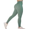 imageAUROLA Workout Leggings for Women Seamless Scrunch Tights Tummy Control Gym Fitness Girl Sport Active Yoga PantsIceberg Green