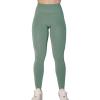 imageAUROLA Workout Leggings for Women Seamless Scrunch Tights Tummy Control Gym Fitness Girl Sport Active Yoga PantsIceberg Green