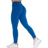 imageAUROLA Workout Leggings for Women Seamless Scrunch Tights Tummy Control Gym Fitness Girl Sport Active Yoga PantsLapis Blue