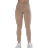 imageAUROLA Workout Leggings for Women Seamless Scrunch Tights Tummy Control Gym Fitness Girl Sport Active Yoga PantsNatural Sheer