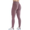 imageAUROLA Workout Leggings for Women Seamless Scrunch Tights Tummy Control Gym Fitness Girl Sport Active Yoga PantsOld Rose