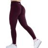 imageAUROLA Workout Leggings for Women Seamless Scrunch Tights Tummy Control Gym Fitness Girl Sport Active Yoga PantsPackblackBlack CherryDandelion Brown