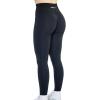 imageAUROLA Workout Leggings for Women Seamless Scrunch Tights Tummy Control Gym Fitness Girl Sport Active Yoga PantsPackblackTuxedo BlueChestnut Brown