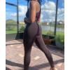 imageAUROLA Workout Leggings for Women Seamless Scrunch Tights Tummy Control Gym Fitness Girl Sport Active Yoga PantsSeal Brown