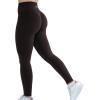 imageAUROLA Workout Leggings for Women Seamless Scrunch Tights Tummy Control Gym Fitness Girl Sport Active Yoga PantsSeal Brown