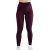 imageAUROLA Workout Leggings for Women Seamless Scrunch Tights Tummy Control Gym Fitness Girl Sport Active Yoga PantsSet Black Marlblack Cherry