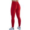 imageAUROLA Workout Leggings for Women Seamless Scrunch Tights Tummy Control Gym Fitness Girl Sport Active Yoga PantsSet Blackfiery Red
