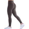 imageAUROLA Workout Leggings for Women Seamless Scrunch Tights Tummy Control Gym Fitness Girl Sport Active Yoga PantsSet Chestnut Browndandelion Brown