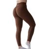 imageAUROLA Workout Leggings for Women Seamless Scrunch Tights Tummy Control Gym Fitness Girl Sport Active Yoga PantsSet Chestnut Browndandelion Brown