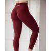 imageAUROLA Workout Leggings for Women Seamless Scrunch Tights Tummy Control Gym Fitness Girl Sport Active Yoga PantsSun Dried Tomato