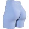 imageAUROLA Impressive Collection Workout Shorts for WomenHigh Waisted VShape Seam Gym Embossed Logo Athletic Fitness ShortAiry Blue