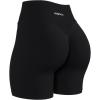 imageAUROLA Impressive Collection Workout Shorts for WomenHigh Waisted VShape Seam Gym Embossed Logo Athletic Fitness ShortBlack