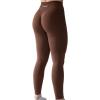 imageAUROLA Workout Leggings for Women Seamless Scrunch Tights Tummy Control Gym Fitness Girl Sport Active Yoga PantsDandelion Brown