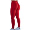 imageAUROLA Workout Leggings for Women Seamless Scrunch Tights Tummy Control Gym Fitness Girl Sport Active Yoga PantsFiery Red
