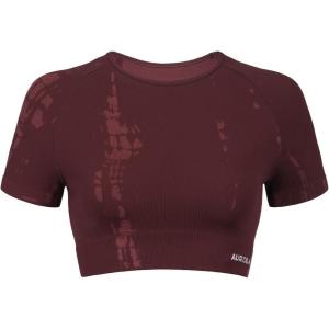 imageAUROLA Serpent Snake Seamless Workout TShirts for WomenShort Sleeve Crop Top Gym Yoga Athletic Shirts TeeBurgundy