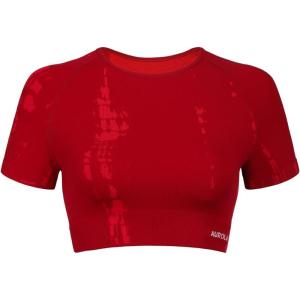 imageAUROLA Serpent Snake Seamless Workout TShirts for WomenShort Sleeve Crop Top Gym Yoga Athletic Shirts TeeChristmas Red
