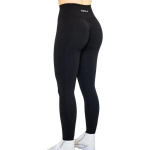 imageAUROLA Workout Leggings for Women Seamless Scrunch Tights Tummy Control Gym Fitness Girl Sport Active Yoga PantsBlack