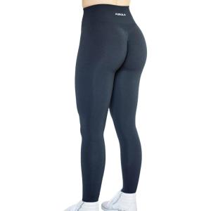 imageAUROLA Workout Leggings for Women Seamless Scrunch Tights Tummy Control Gym Fitness Girl Sport Active Yoga PantsBlack Marl