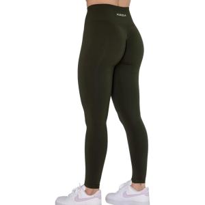 imageAUROLA Workout Leggings for Women Seamless Scrunch Tights Tummy Control Gym Fitness Girl Sport Active Yoga PantsCypress