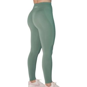 imageAUROLA Workout Leggings for Women Seamless Scrunch Tights Tummy Control Gym Fitness Girl Sport Active Yoga PantsIceberg Green