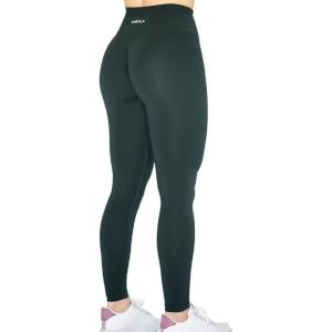 imageAUROLA Workout Leggings for Women Seamless Scrunch Tights Tummy Control Gym Fitness Girl Sport Active Yoga PantsPonderosa Green